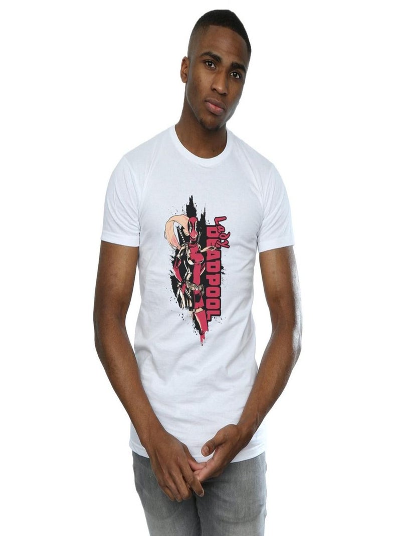 Marvel - T-shirt LADY DEADPOOL Blanc - Kiabi