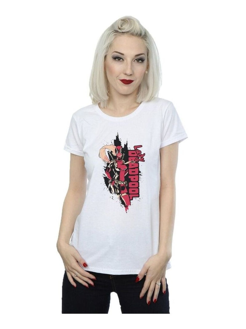 Marvel - T-shirt LADY DEADPOOL Blanc - Kiabi