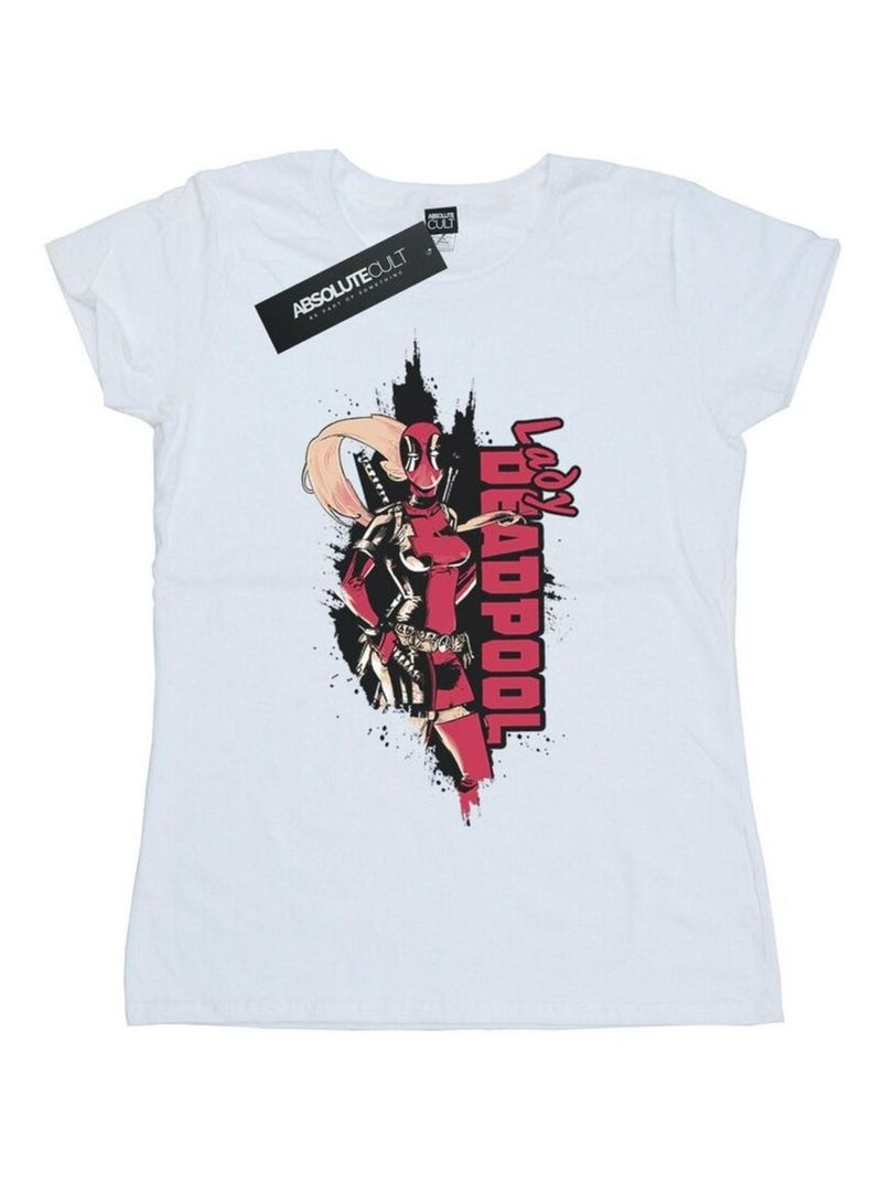 Marvel - T-shirt LADY DEADPOOL Blanc - Kiabi