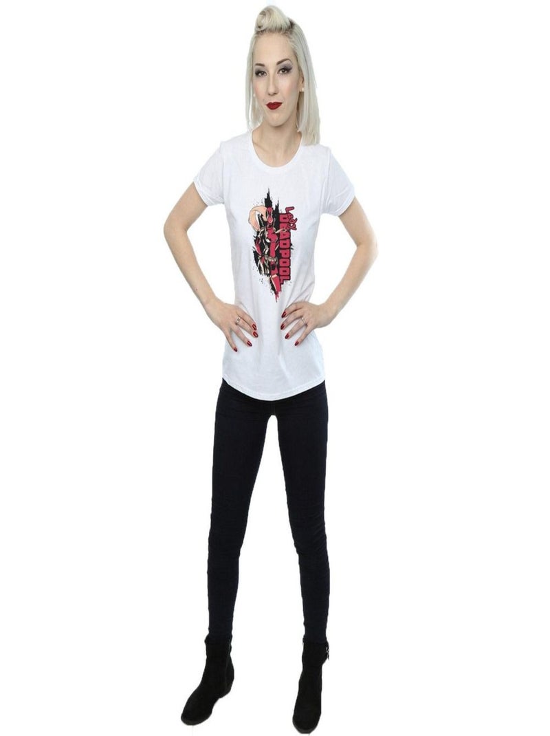 Marvel - T-shirt LADY DEADPOOL Blanc - Kiabi