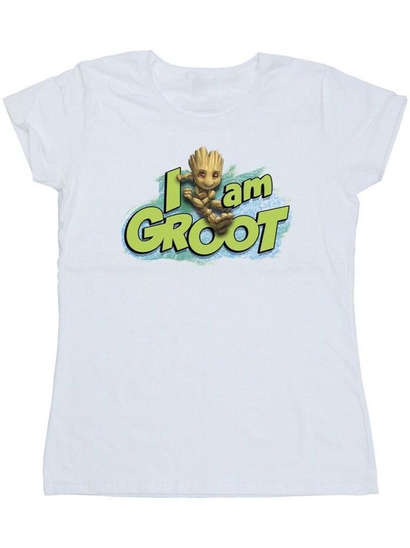 Marvel - T-shirt Les Gardiens de la Galaxie AM GROOT Blanc - Kiabi