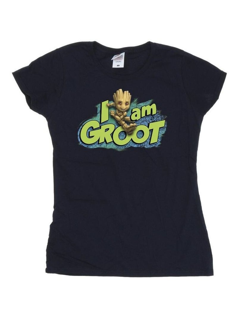 Marvel - T-shirt Les Gardiens de la Galaxie AM GROOT Bleu marine - Kiabi
