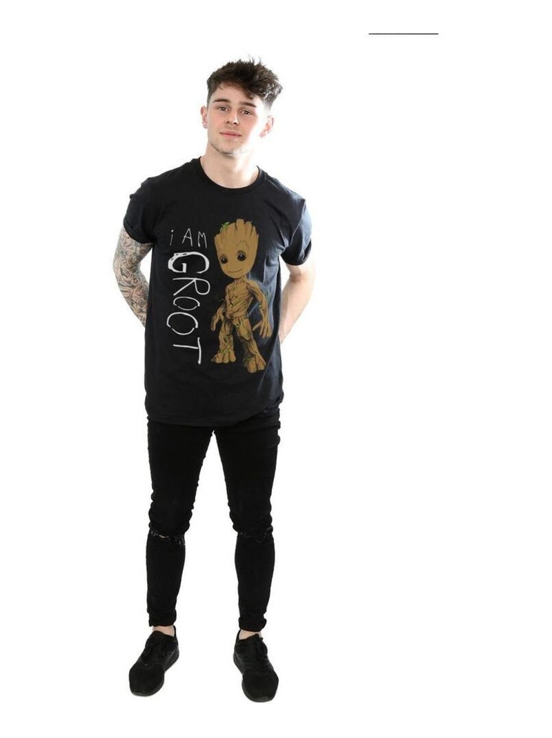 Marvel - T-shirt Les Gardiens de la Galaxie AM GROOT Noir - Kiabi