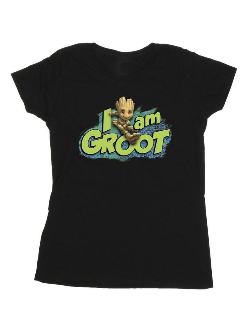Marvel - T-shirt Les Gardiens de la Galaxie AM GROOT Noir - Kiabi