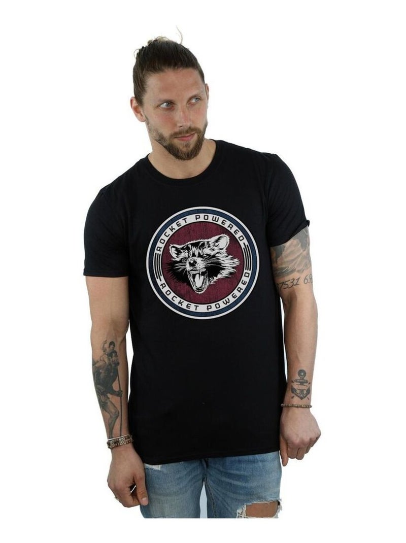 Marvel - T-shirt Les Gardiens de la Galaxie ROCKET POWERED Noir - Kiabi