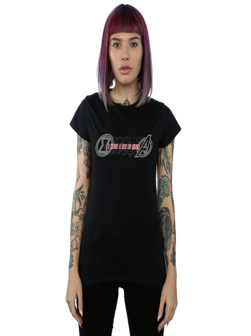 Marvel - T-shirt LOTS OF LIVES Noir - Kiabi
