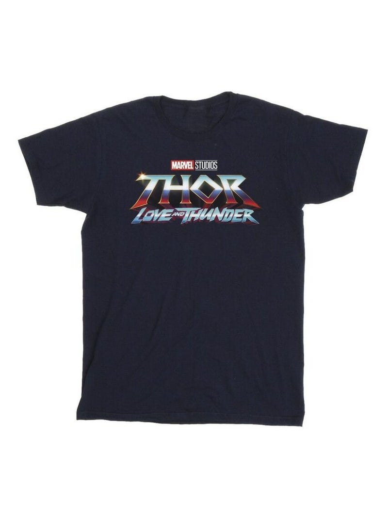 Marvel - T-shirt LOVE AND THUNDER Bleu marine - Kiabi
