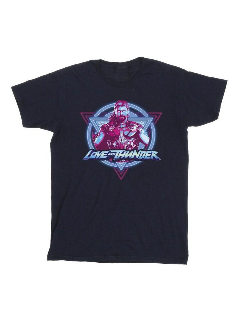 Marvel - T-shirt LOVE AND THUNDER Bleu marine - Kiabi