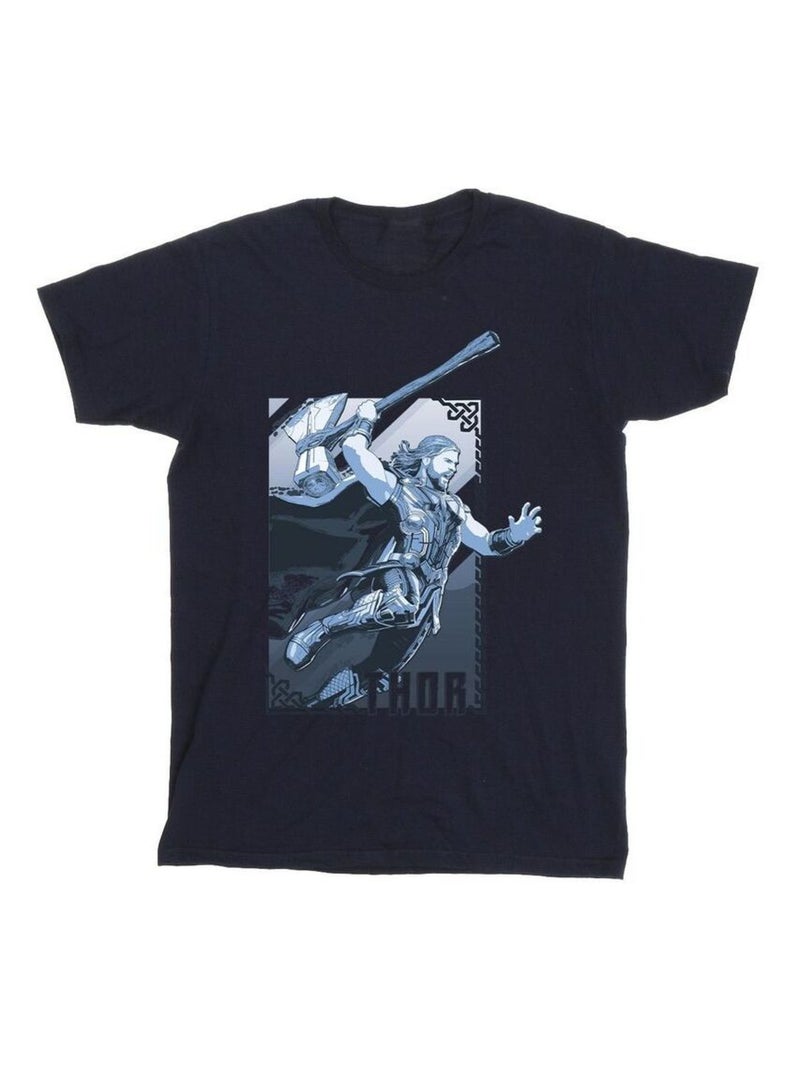 Marvel - T-shirt LOVE AND THUNDER Bleu marine - Kiabi