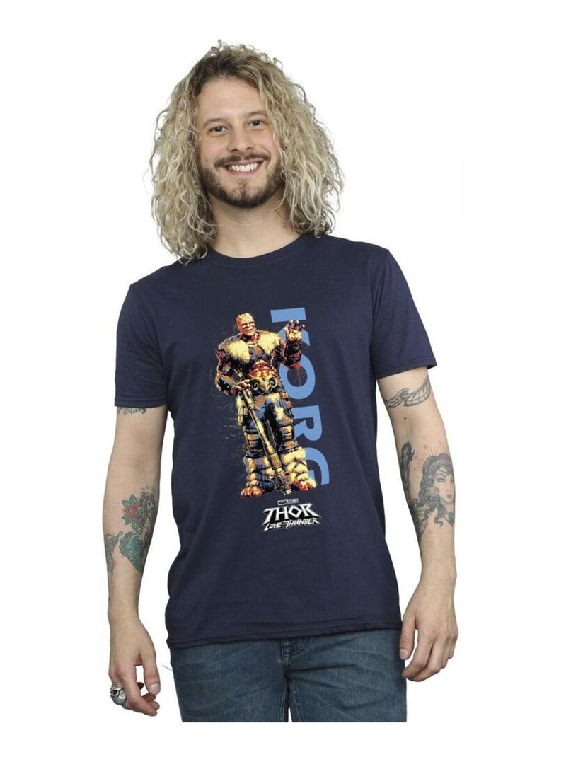 Marvel - T-shirt LOVE AND THUNDER Bleu marine - Kiabi