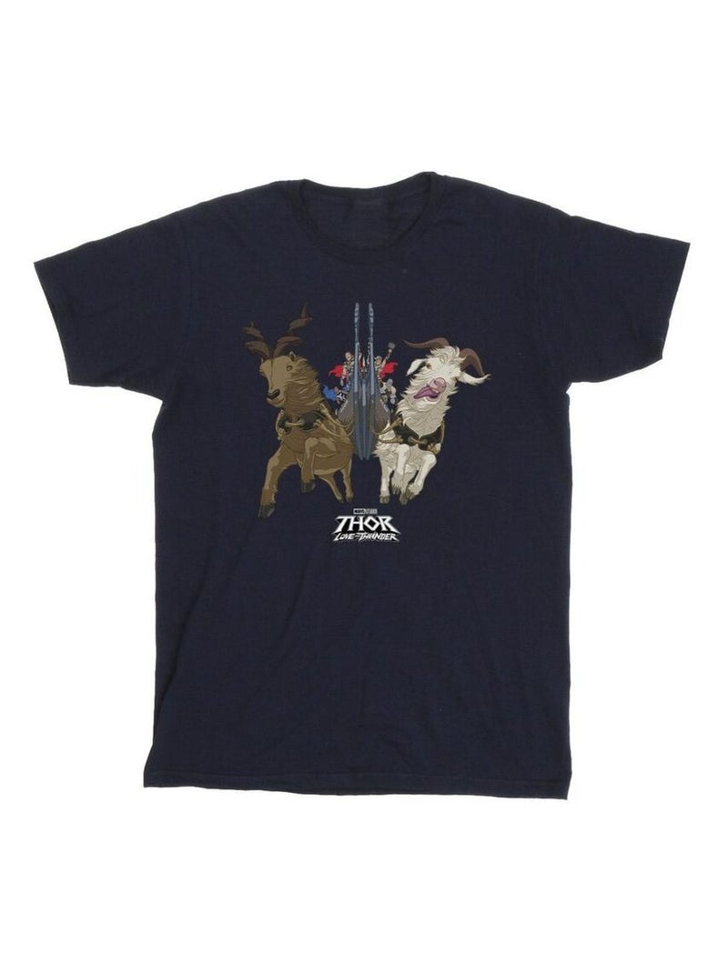 Marvel - T-shirt LOVE AND THUNDER Bleu marine - Kiabi
