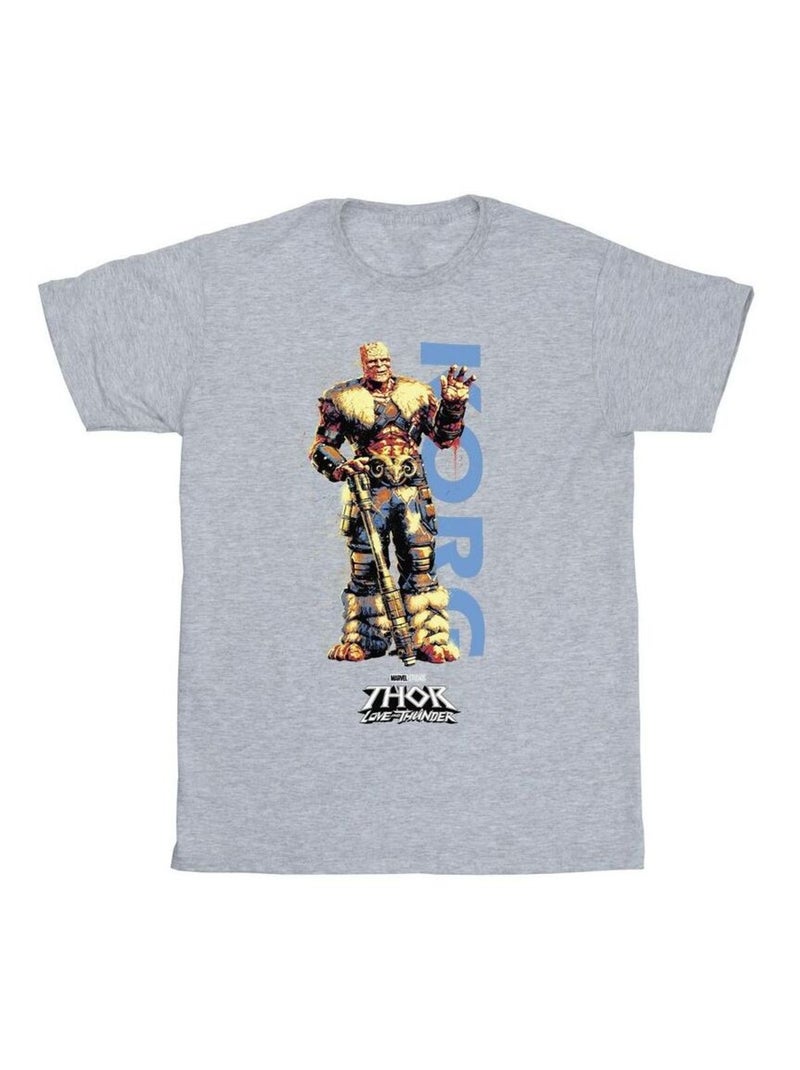 Marvel - T-shirt LOVE AND THUNDER Gris chiné - Kiabi