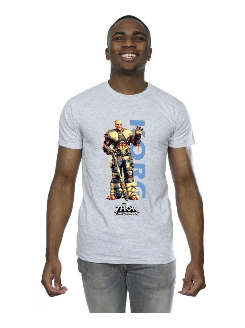 Marvel - T-shirt LOVE AND THUNDER Gris chiné - Kiabi