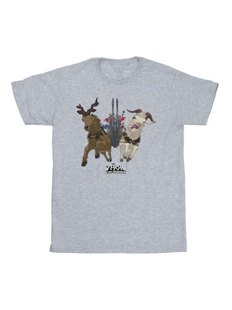 Marvel - T-shirt LOVE AND THUNDER Gris chiné - Kiabi