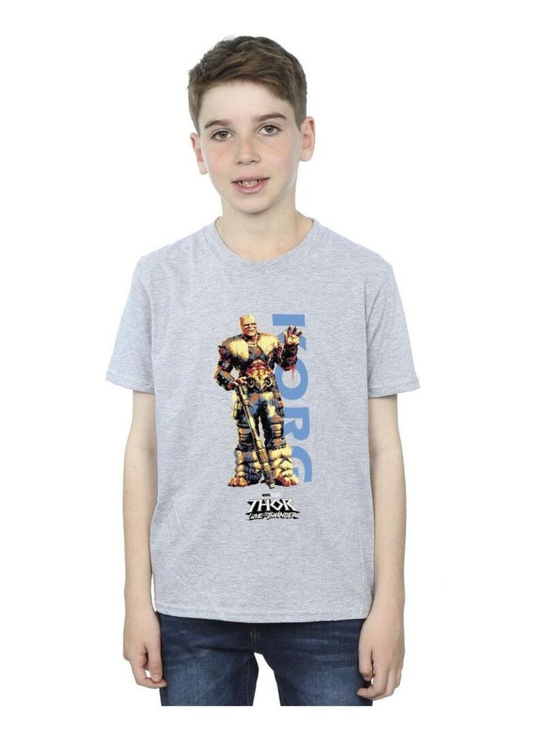 Marvel - T-shirt LOVE AND THUNDER Gris chiné - Kiabi