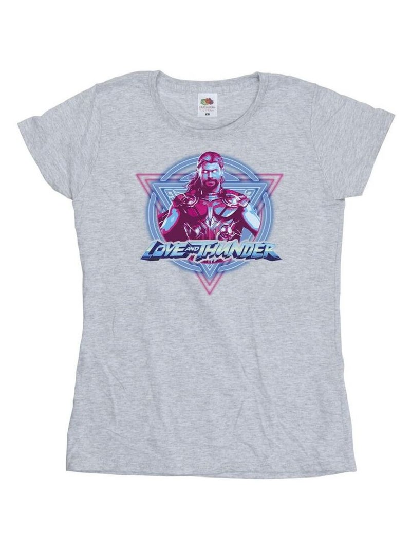 Marvel - T-shirt LOVE AND THUNDER Gris chiné - Kiabi