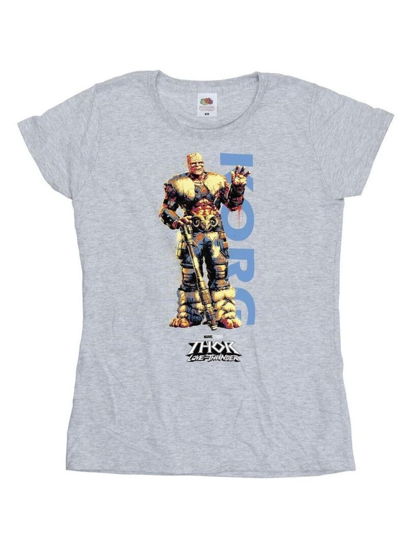 Marvel - T-shirt LOVE AND THUNDER Gris chiné - Kiabi