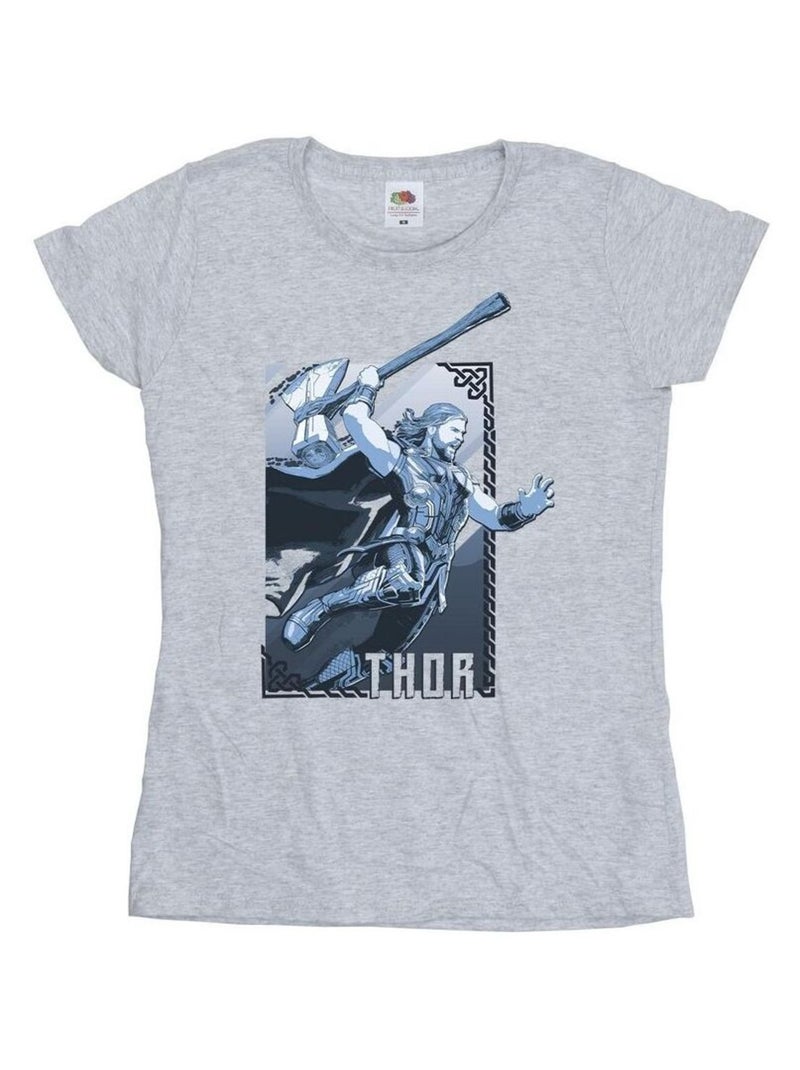 Marvel - T-shirt LOVE AND THUNDER Gris chiné - Kiabi