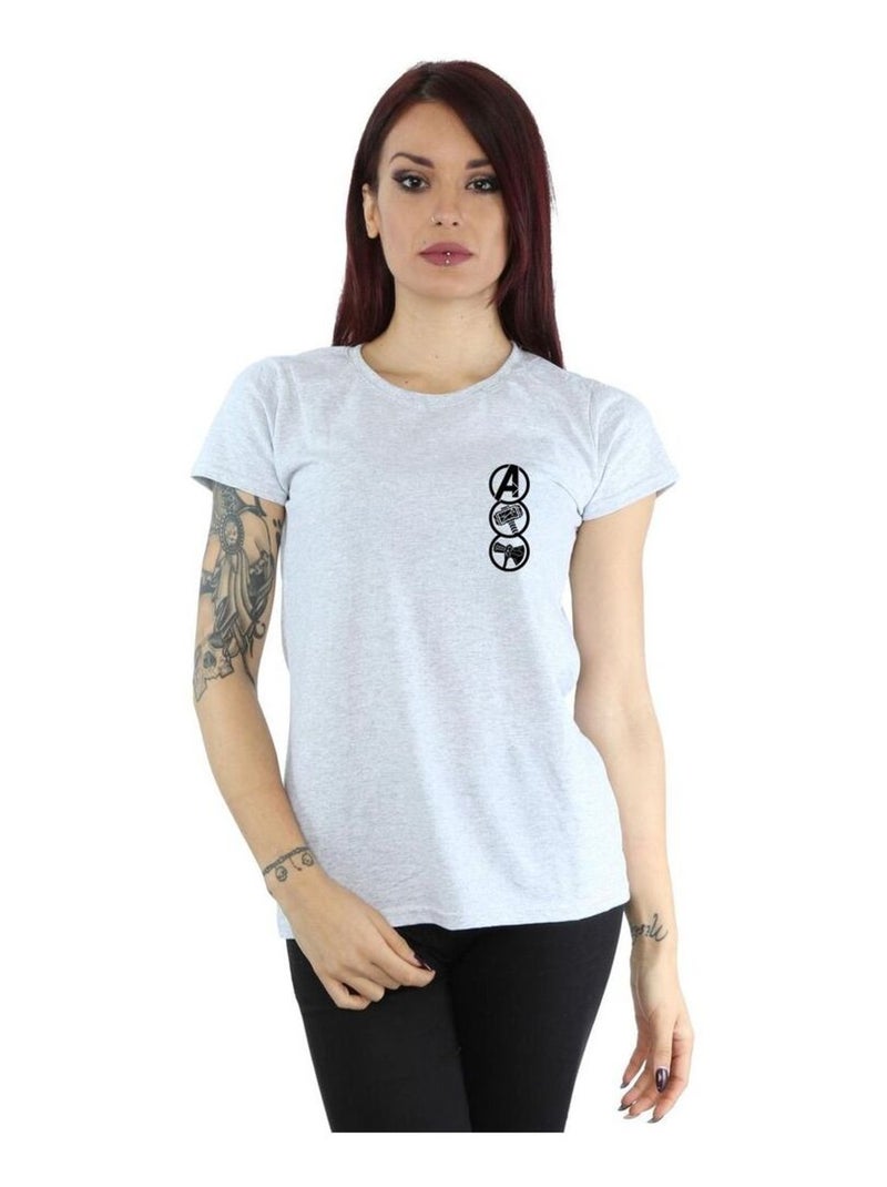Marvel - T-shirt LOVE AND THUNDER Gris chiné - Kiabi