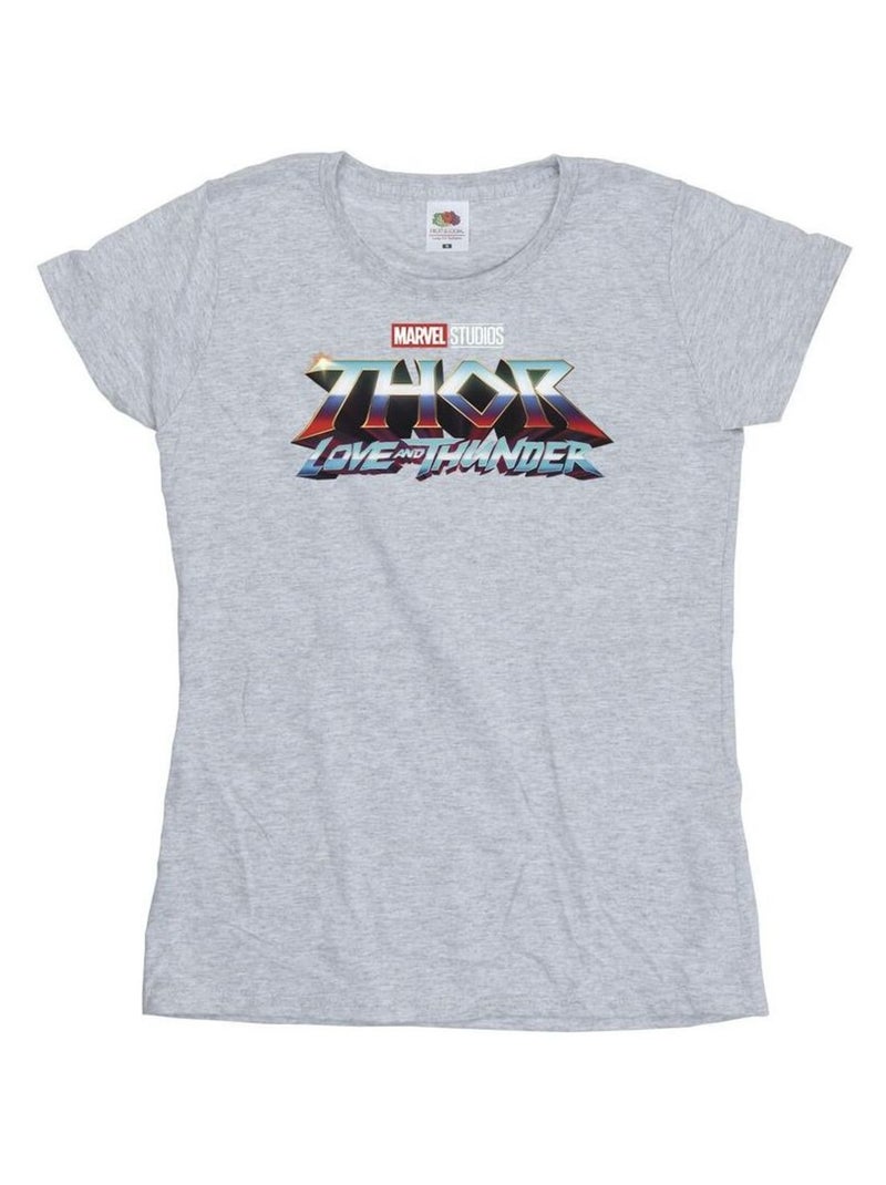 Marvel - T-shirt LOVE AND THUNDER Gris chiné - Kiabi