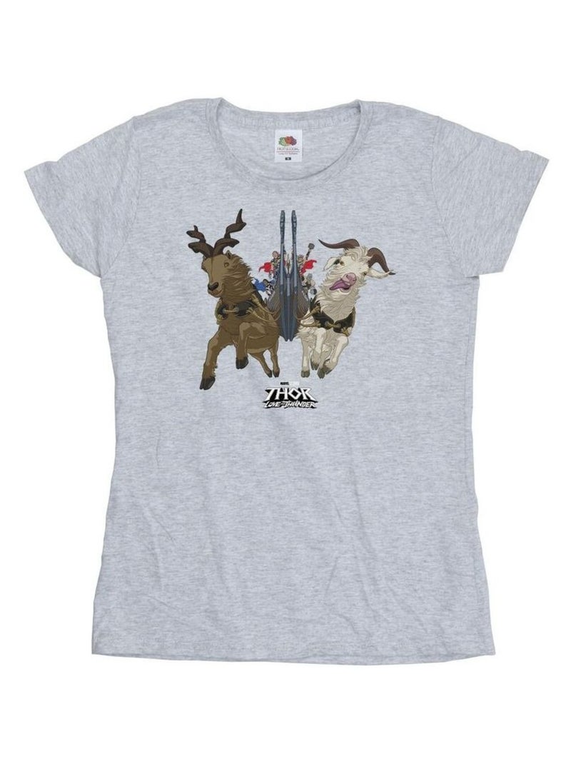 Marvel - T-shirt LOVE AND THUNDER Gris chiné - Kiabi