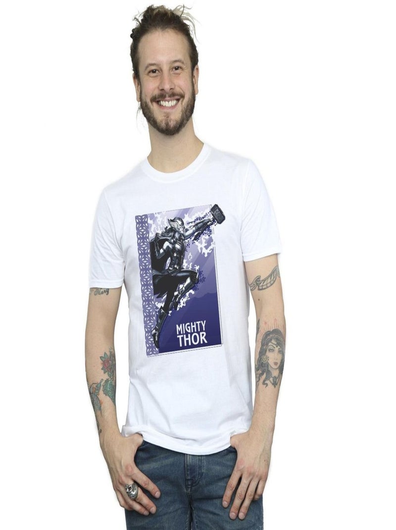 Marvel - T-shirt LOVE AND THUNDER MIGHTY Blanc - Kiabi