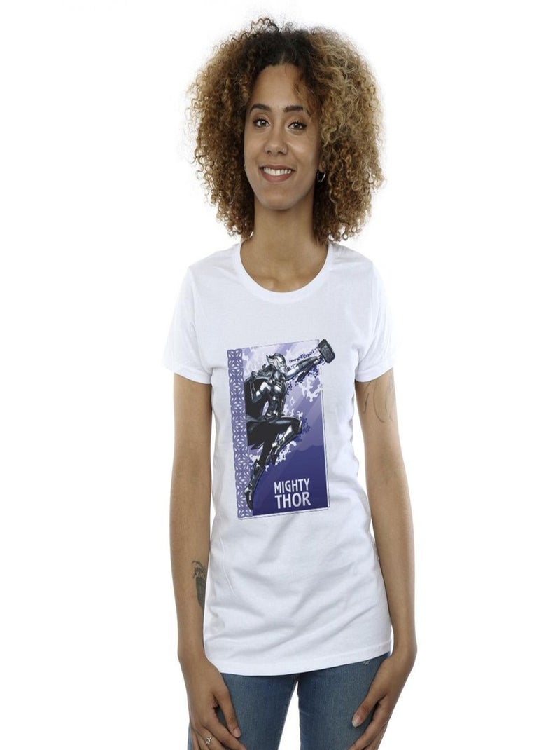 Marvel - T-shirt LOVE AND THUNDER MIGHTY Blanc - Kiabi