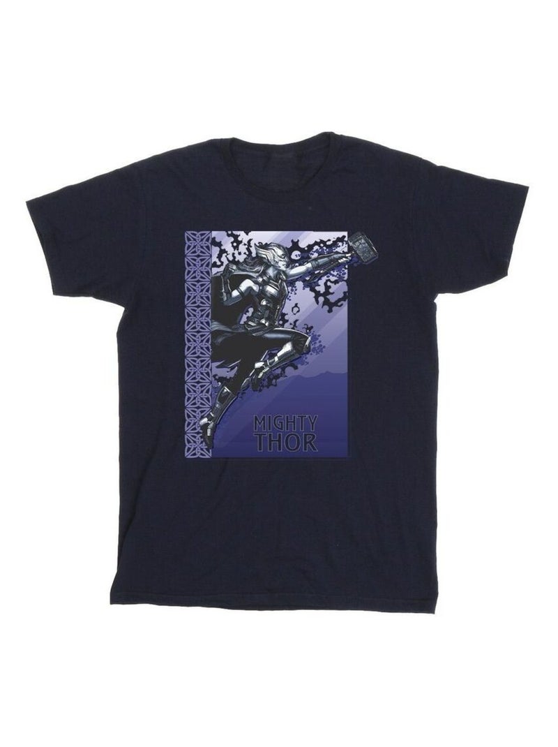Marvel - T-shirt LOVE AND THUNDER MIGHTY Bleu marine - Kiabi