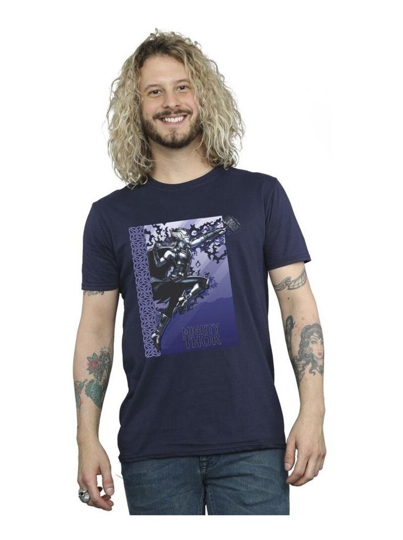 Marvel - T-shirt LOVE AND THUNDER MIGHTY Bleu marine - Kiabi