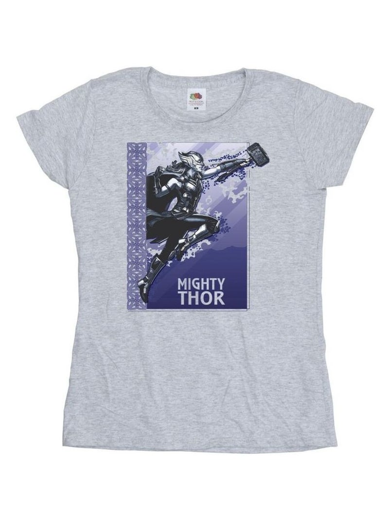 Marvel - T-shirt LOVE AND THUNDER MIGHTY Gris chiné - Kiabi