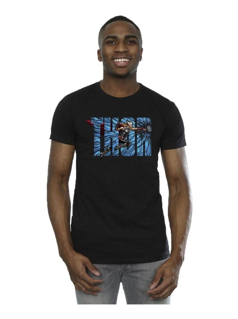 Marvel - T-shirt LOVE AND THUNDER Noir - Kiabi