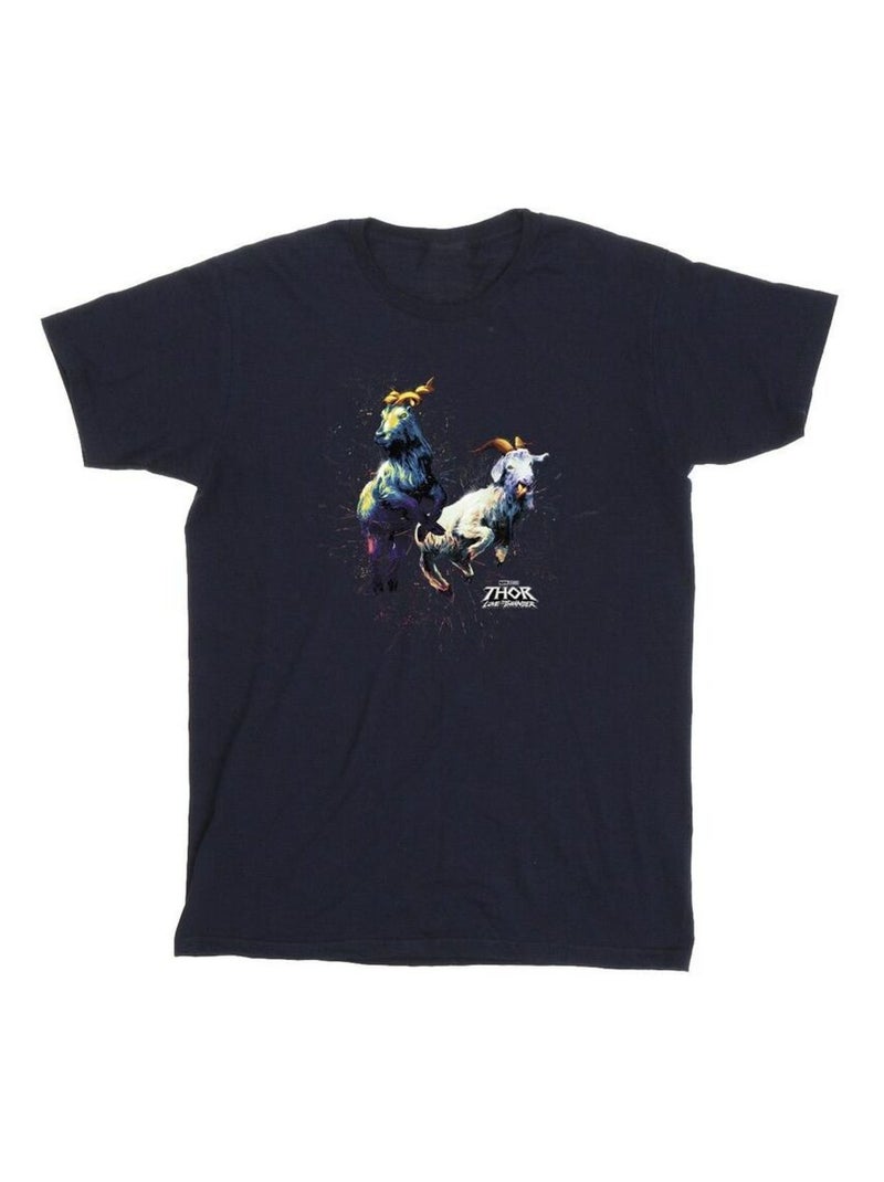 Marvel - T-shirt LOVE AND THUNDER TOOTHGNASHER Bleu marine - Kiabi