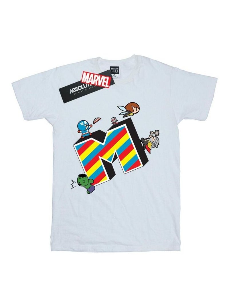Marvel - T-shirt M IS FOR MARVEL Blanc - Kiabi