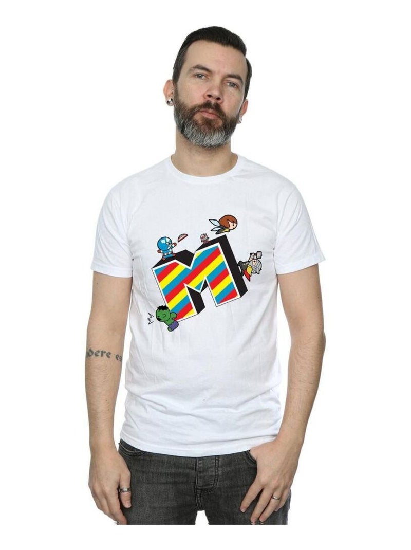 Marvel - T-shirt M IS FOR MARVEL Blanc - Kiabi