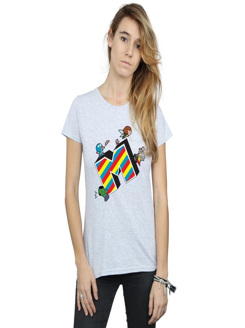 Marvel - T-shirt M IS FOR MARVEL Gris chiné - Kiabi