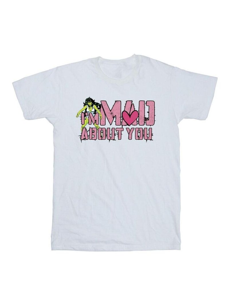 Marvel - T-shirt MAD ABOUT YOU Blanc - Kiabi
