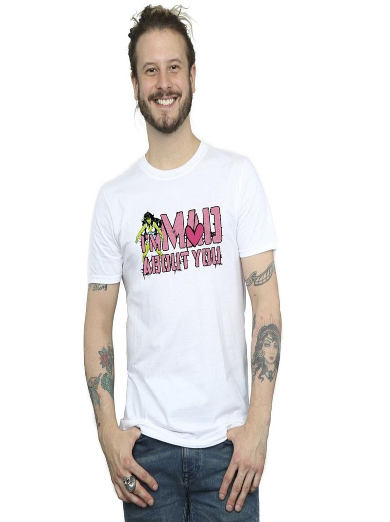Marvel - T-shirt MAD ABOUT YOU Blanc - Kiabi