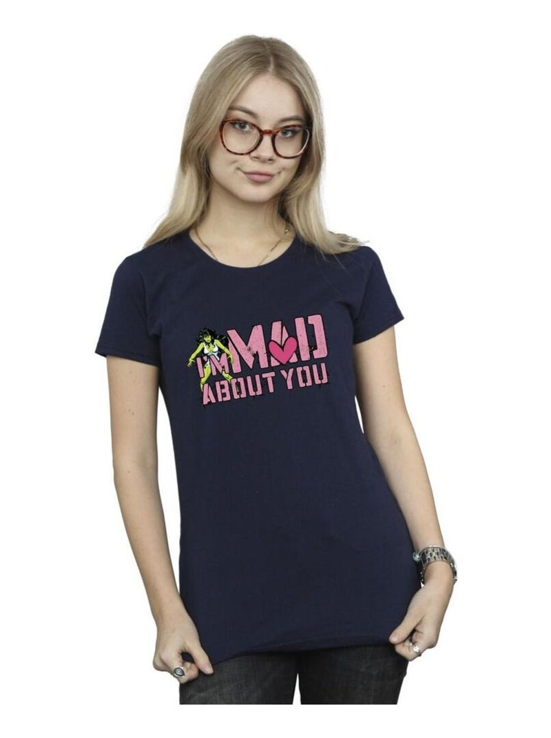 Marvel - T-shirt MAD ABOUT YOU Bleu marine - Kiabi