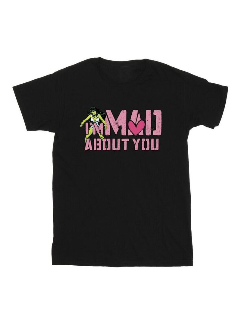 Marvel - T-shirt MAD ABOUT YOU Noir - Kiabi