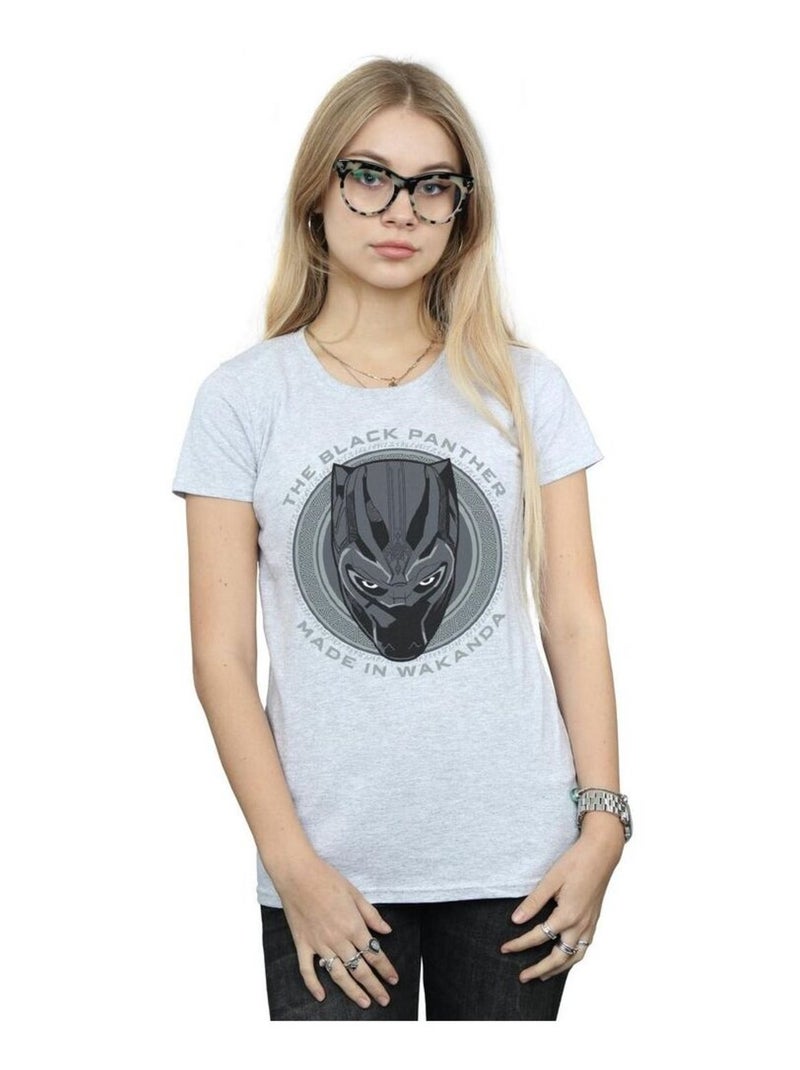 Marvel - T-shirt MADE IN WAKANDA Gris chiné - Kiabi