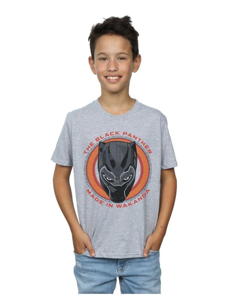 Marvel - T-shirt MADE IN WAKANDA Gris chiné - Kiabi