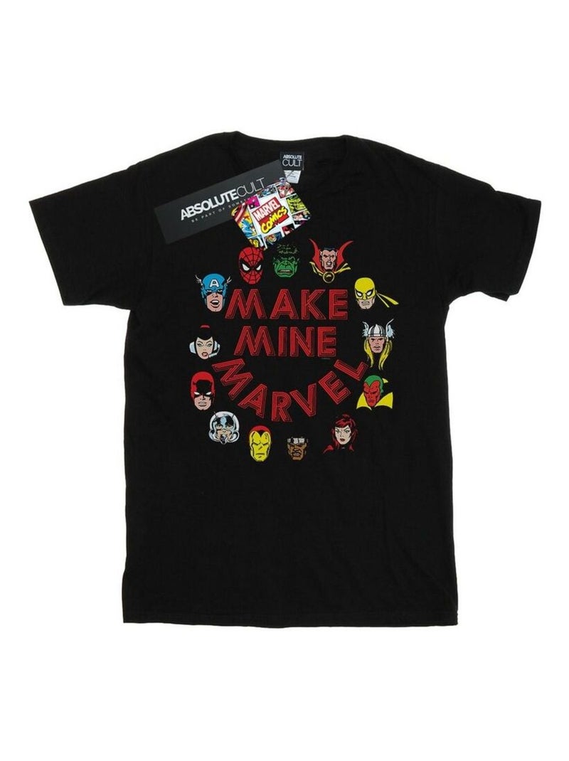 Marvel - T-shirt MAKE MINE MARVEL Noir - Kiabi