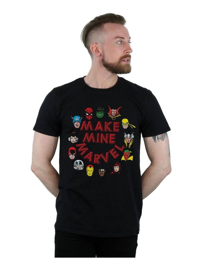 Marvel - T-shirt MAKE MINE MARVEL Noir - Kiabi