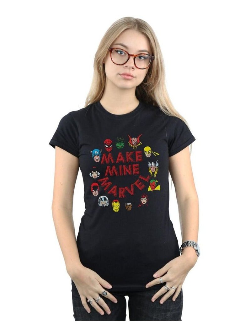 Marvel - T-shirt MAKE MINE MARVEL Noir - Kiabi