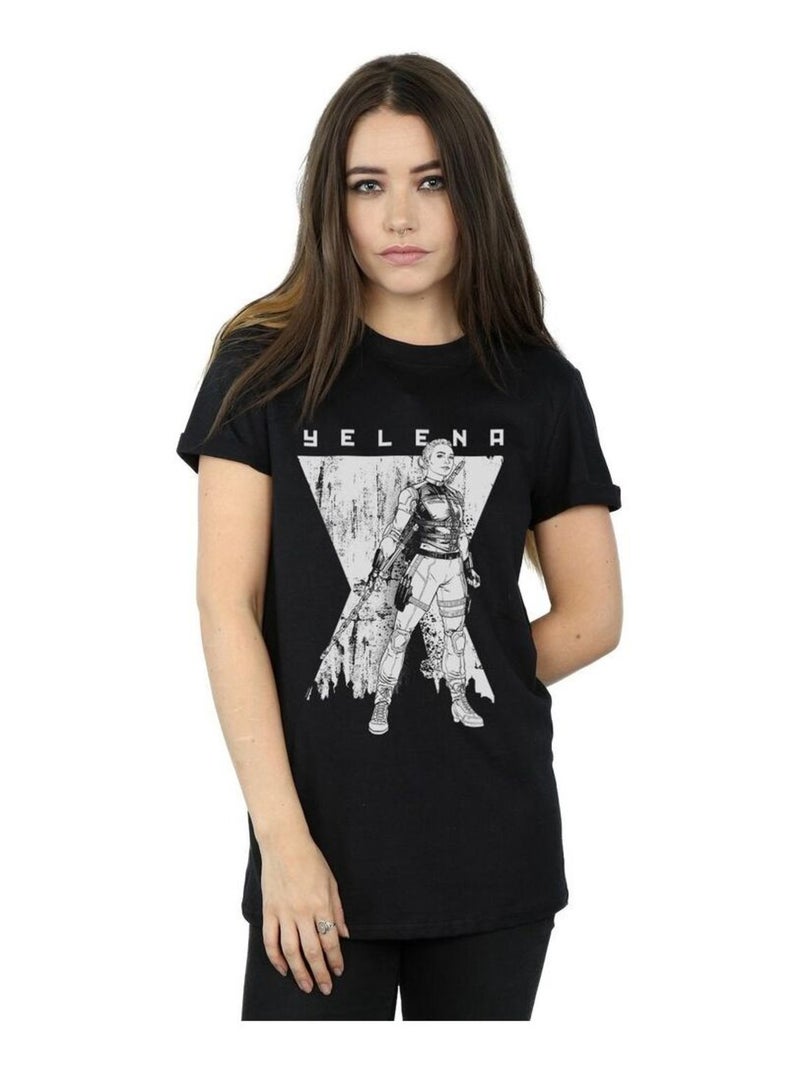 Marvel - T-shirt motif Black Widow et Yelena Romanoff motif/style monochrome Noir - Kiabi