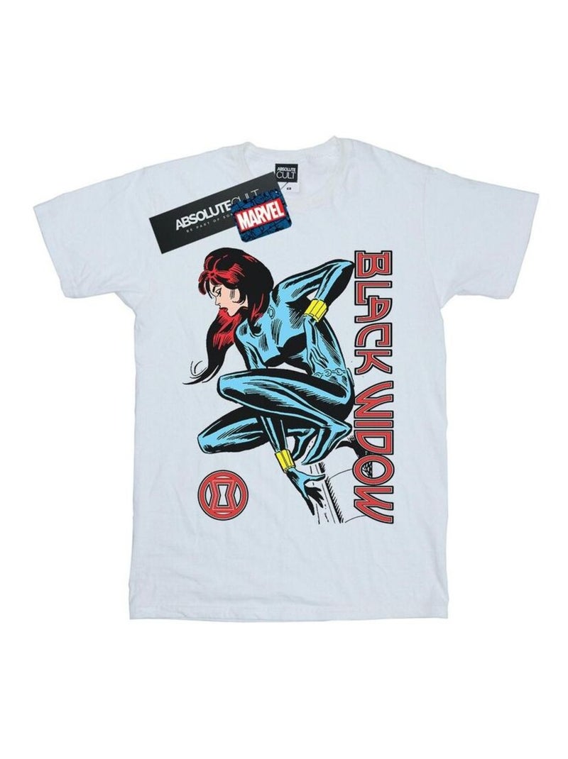 Marvel - T-shirt motif Black Widow IN ACTION Blanc - Kiabi