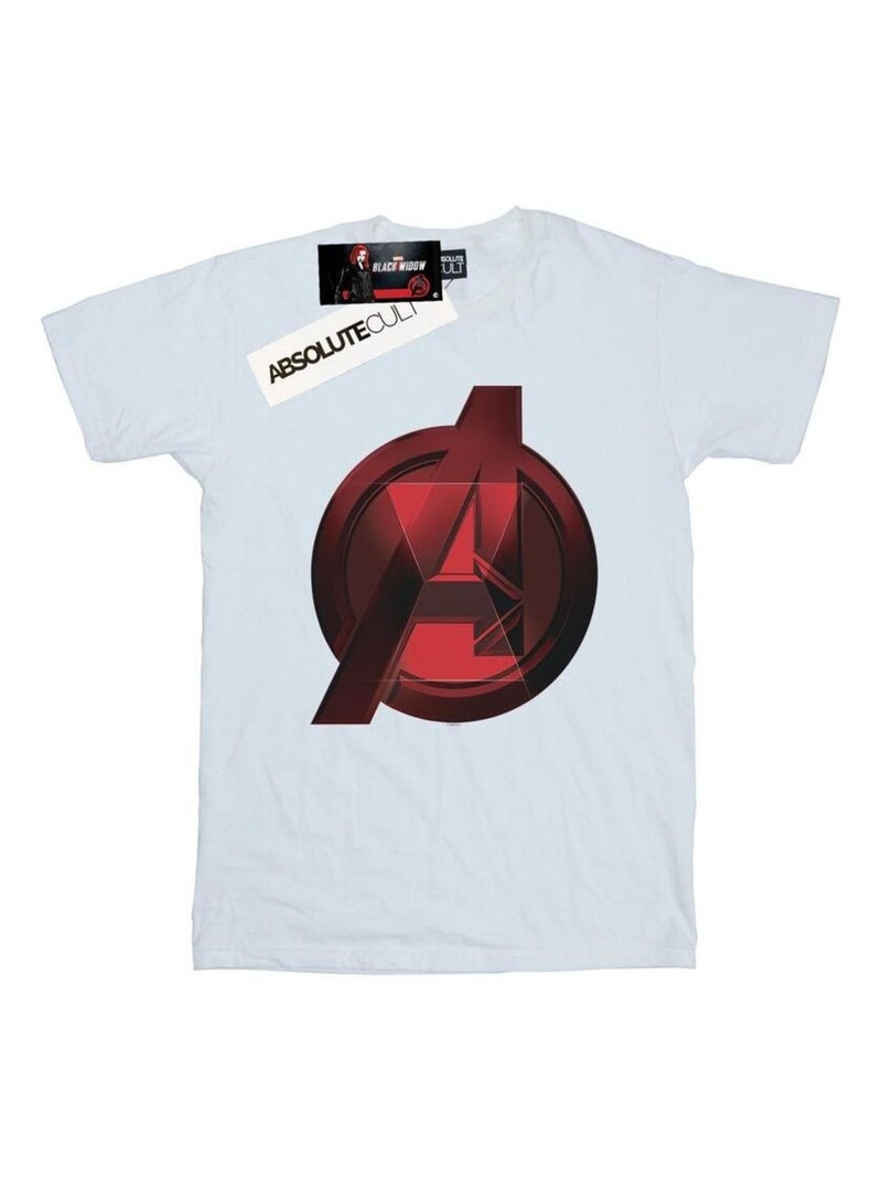Marvel - T-shirt motif Black Widow motif/style logo AVENGERS Blanc - Kiabi