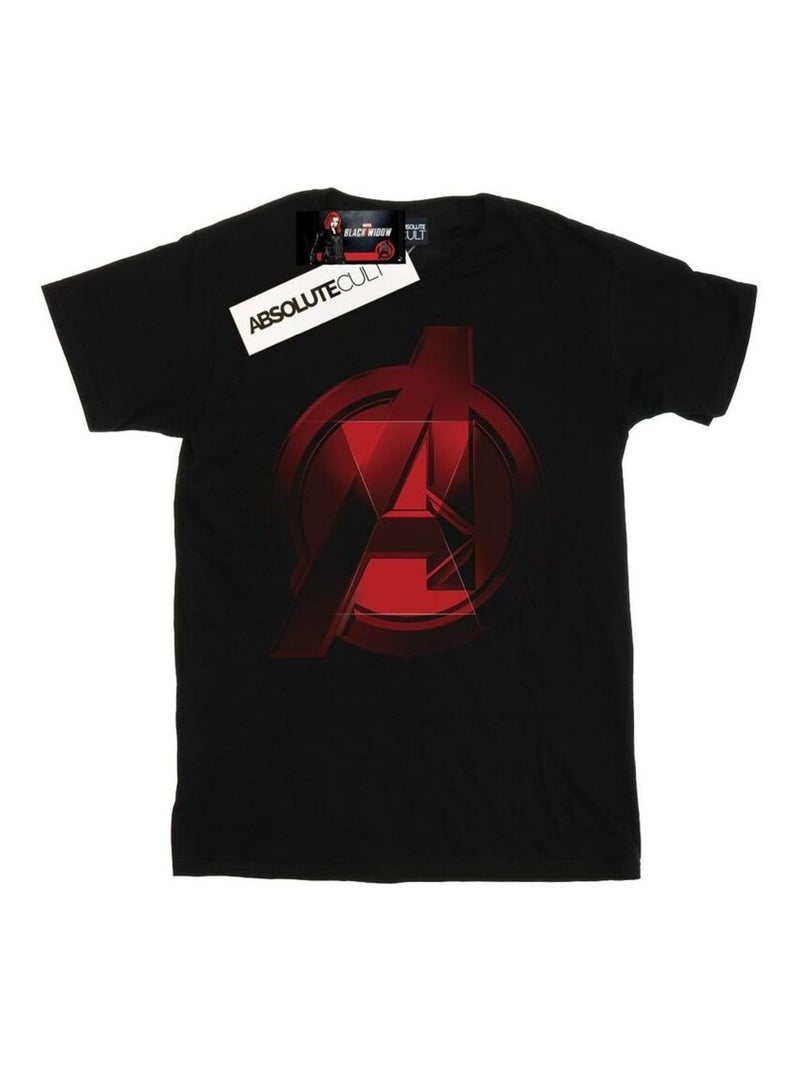 Marvel - T-shirt motif Black Widow motif/style logo AVENGERS Noir - Kiabi