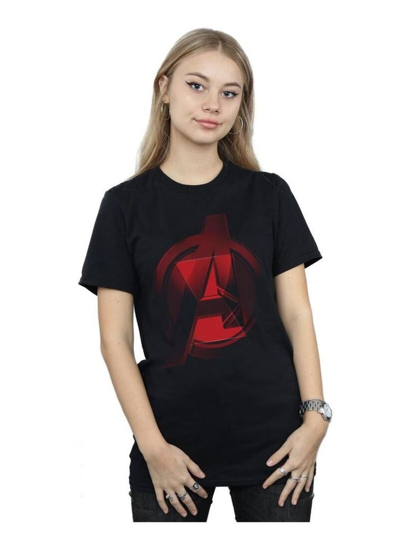 Marvel - T-shirt motif Black Widow motif/style logo AVENGERS Noir - Kiabi