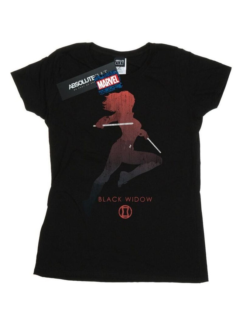 Marvel - T-shirt motif Black Widow motif/style silhouette Noir - Kiabi